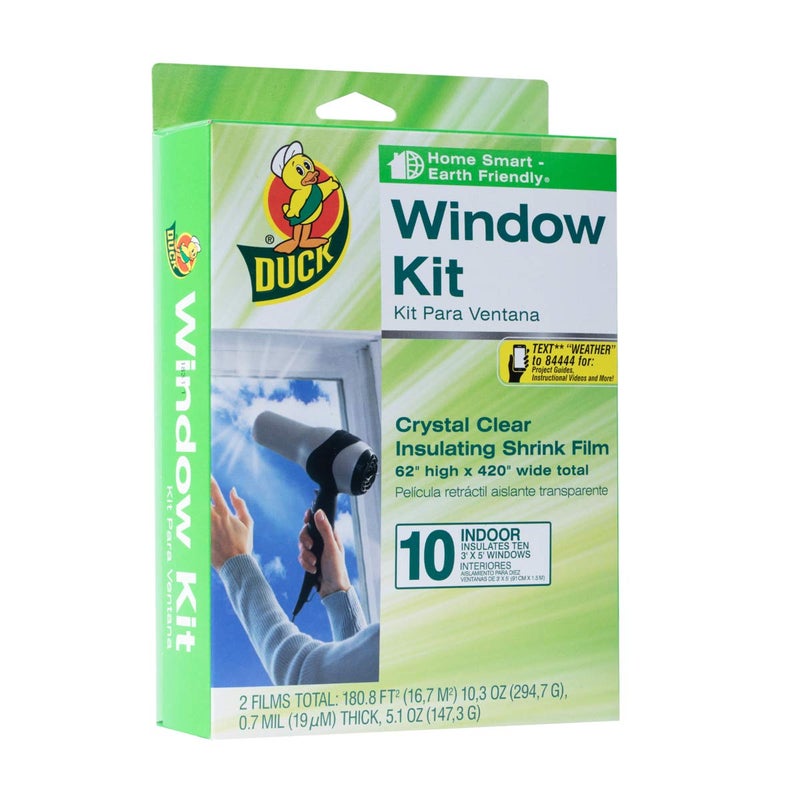 Duck Brand Indoor 10-Window Shrink Film Insulator Kit, 62-Inch x 420-Inch, 286216 - Image 1